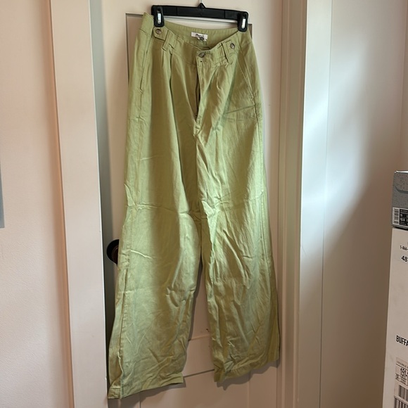 Madewell Pale Lemongrass Harlow Wide Leg Pant Size 4 - Picture 3 of 5